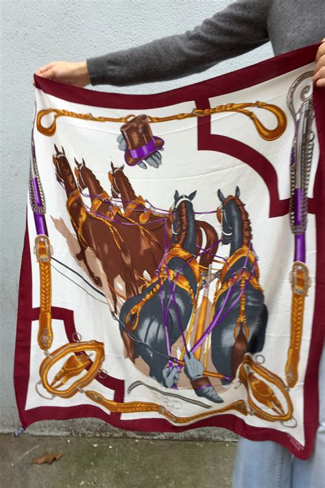 vintage hermes horse scarf|vintage Hermes scarf identification.